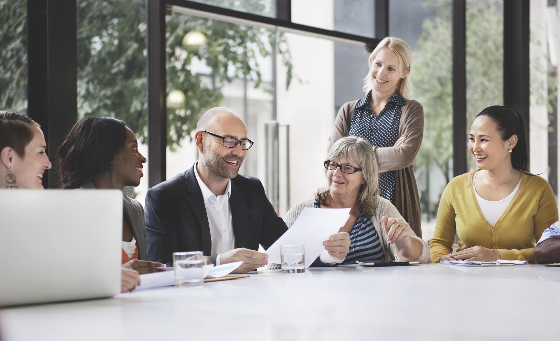 business people at conference table