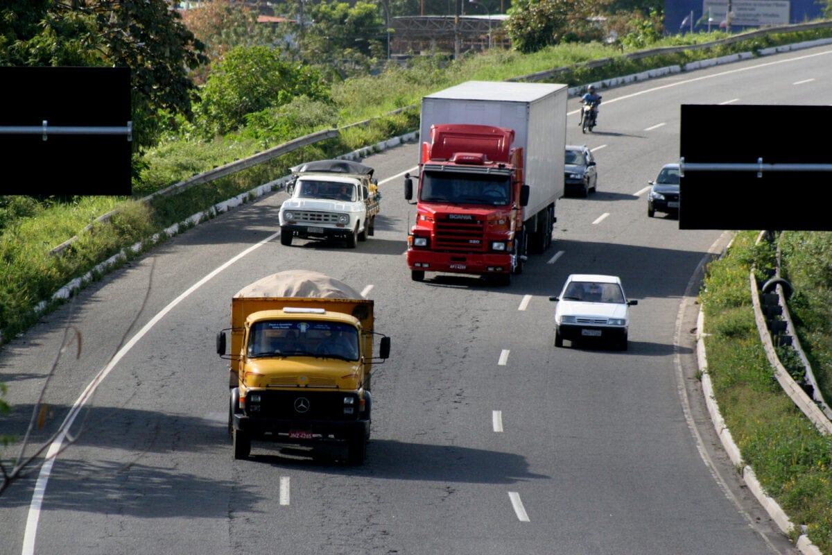 trucks on road